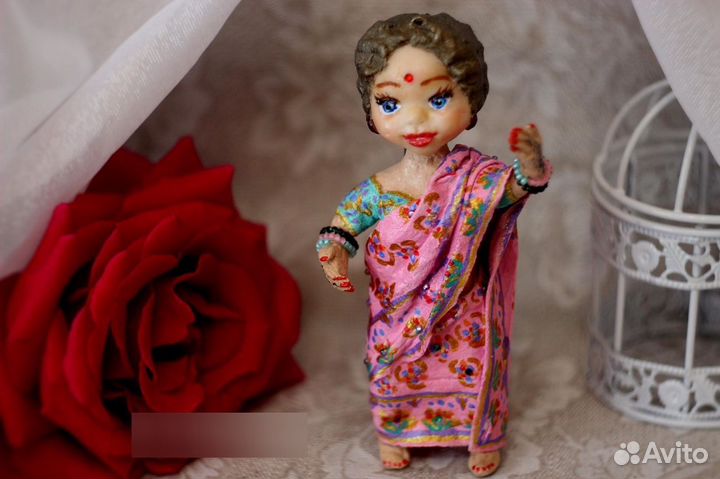 Ватная игрушка -индианка Лакшми