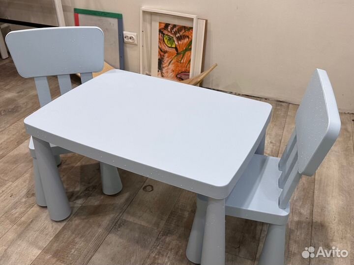 IKEA (икея) маммут детский стол и 2 стула