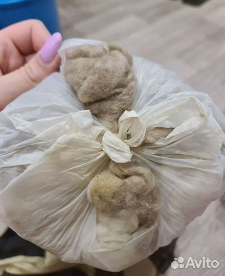 Козий пух нечесанный перебратый. Без козины