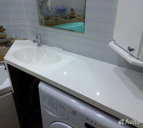 Столешница для ванной из искусственного камня