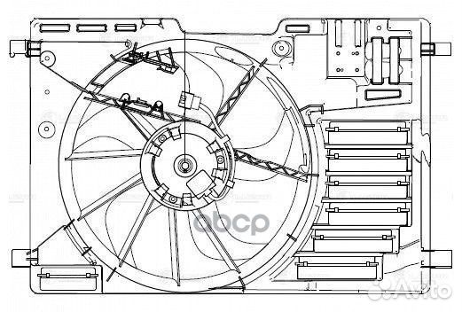 Крыльчатка с эл.мотором ford kuga II (13) 1.6T
