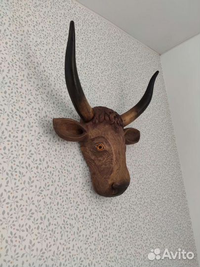 Панно из дерева Бык Бычок Корова