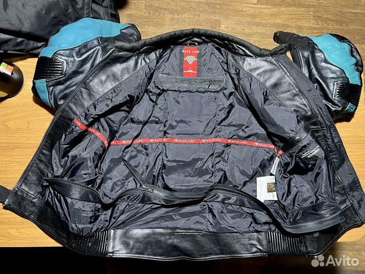 Мотокуртка кожаная мужская «Race Line» 54-56