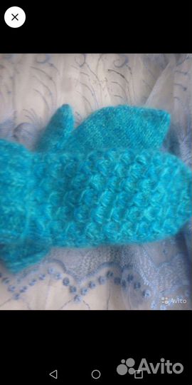 Варежки вязаные женские