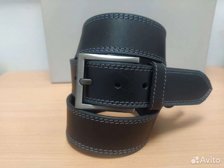 Ремень мужской кожаный. Джинсовый