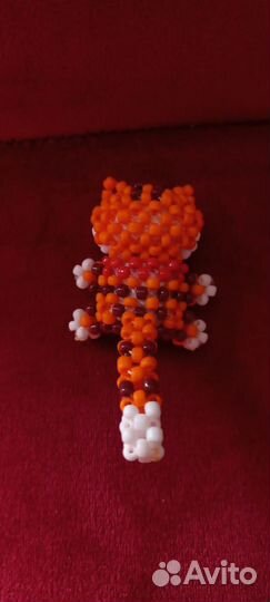 Поделки из бисера Рыжик Котик с хвостиком