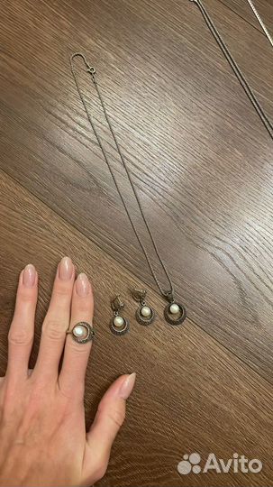 Серьги, кольцо и подвеска