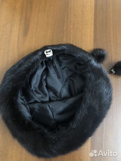 Берет норковый черный