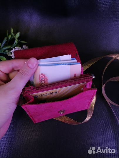 Кошелек женский кожаный ручной работы