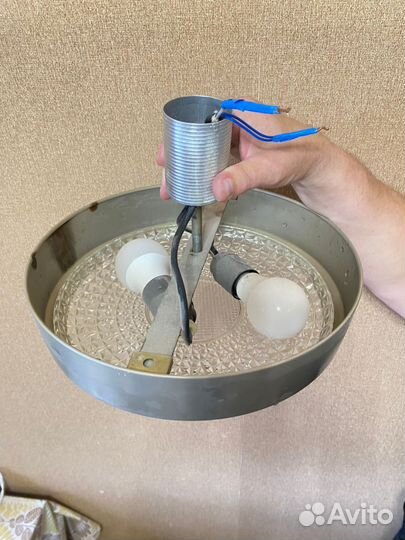 Потолочная люстра плафон круглая СССР