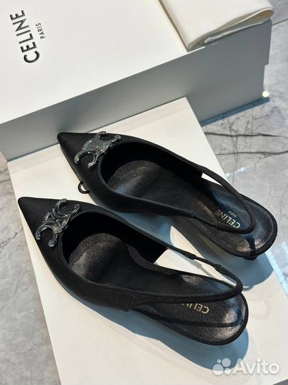 Celine туфли - лодочки текстильные