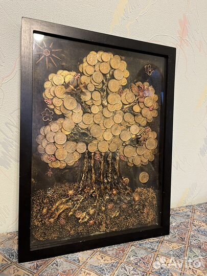 Панно Денежное дерево за стеклом