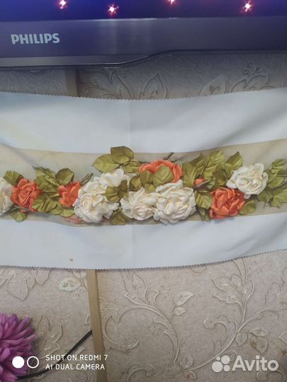 Вышитые картины атласная лента