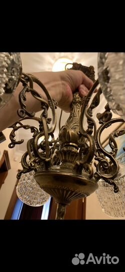 Люстра старинная потолочная бронзовая