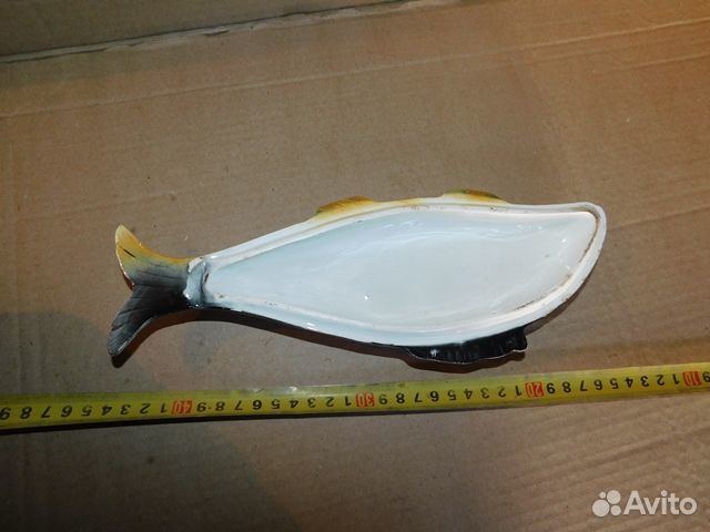 Старинная,фаянсовая масленка-шкатулка Рыба ри