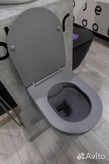 Унитаз Bequem подвесной серый