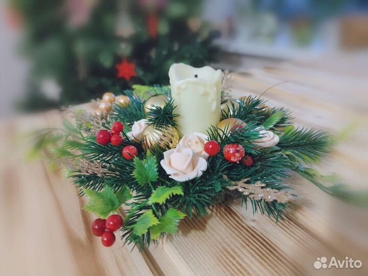 Подсвечник новогодний декоративный