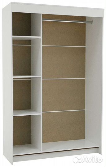 Шкаф купе с зеркалом белый