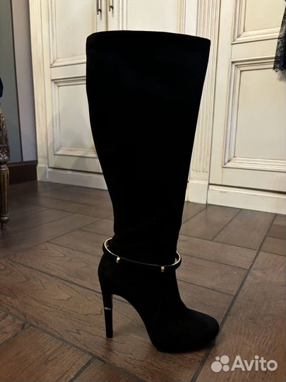 Сапоги женские замшевые