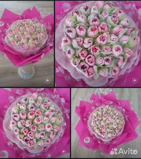 Букет цветы зефирные женщине