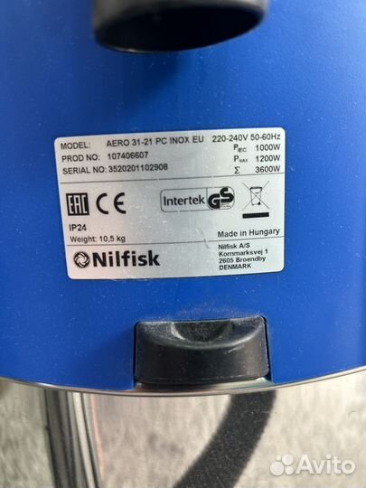 Строительный пылесос nilfisk aero 31-21pc inox