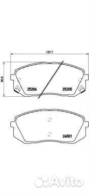 Колодки тормозные дисковые передние Brembo P 30 05