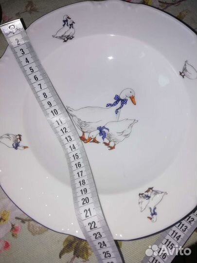 Тарелка глубокая 24см гуси Тун ориг. Чехия новая