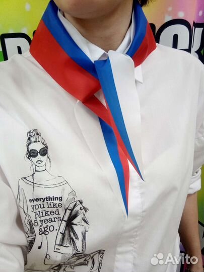 Галстук, косынка флаг РФ