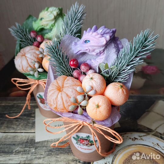 Новогодняя композиция,мыло ручной работы