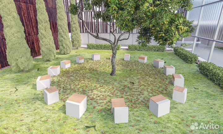 Бетонная скамейка