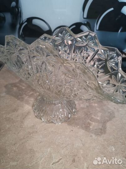 Ваза для фруктов Богемия винтаж
