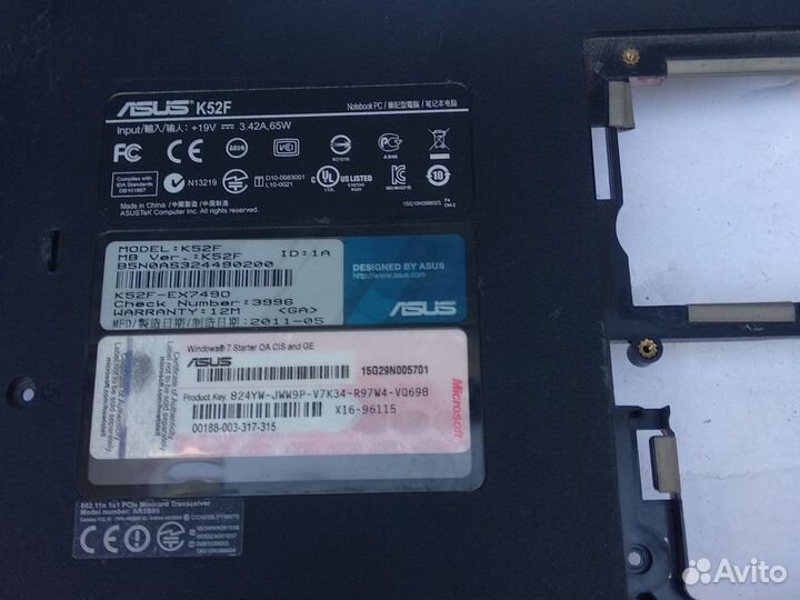 Поддон Asus K52F