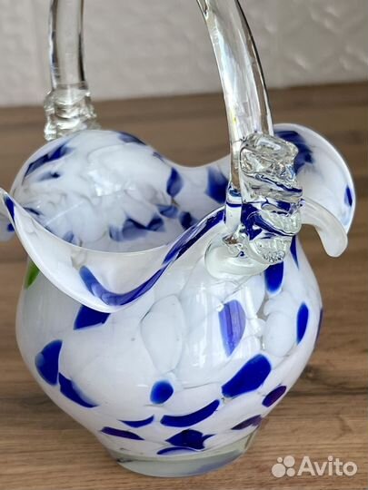 Ваза корзинка конфетница с ручкой