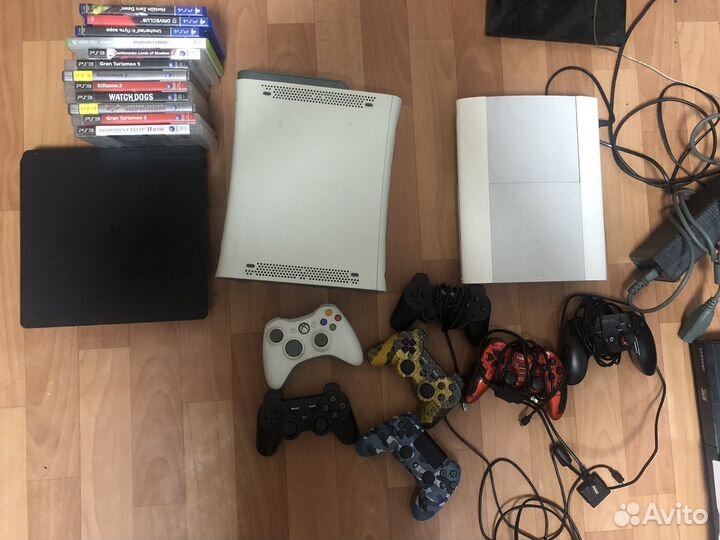 Sony ps4, sony ps3 super slim, xbox 360, 12 игр