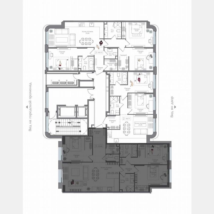 3-к. квартира, 113,7 м², 6/15 эт.
