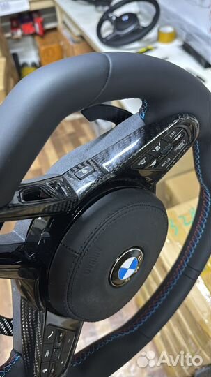 Руль BMW G20 G30 G14 G05 Вибрация Подогрев Карбон