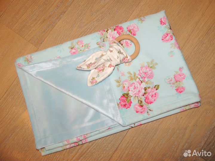 Плед детский из плюша и сатина