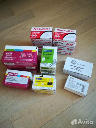 Канцелярские скрепки, зажимы