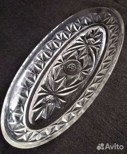 Селедочница. Блюдо для нарезки.ссср. Стекло.Клеймо