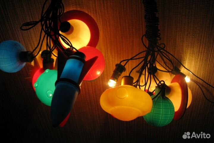 Гирлянда ёлочная Космос рабочая некомплект СССР