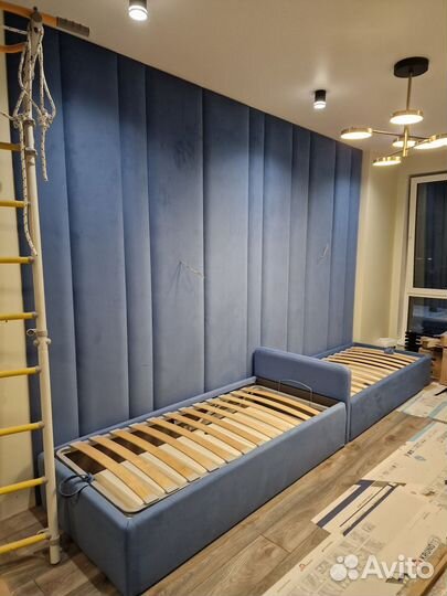 Мягкие стеновые панели и кровати в детскую