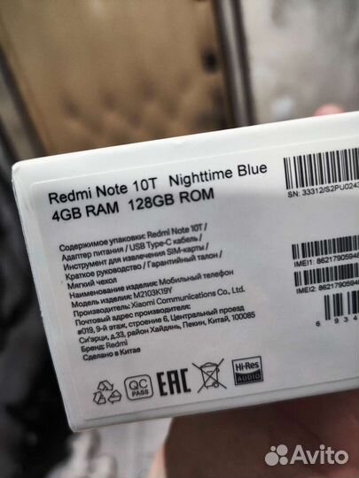 Телефон Xiaomi redmi note 10t