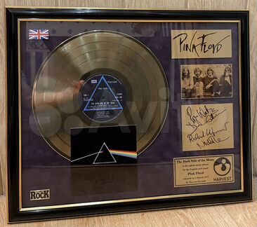 Pink Floyd золотой винил в раме готовый подарок