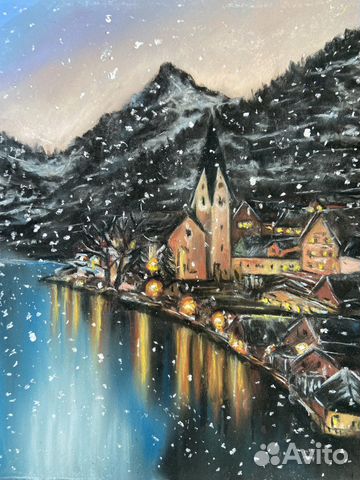 Рисунок, пейзаж сухой пастелью