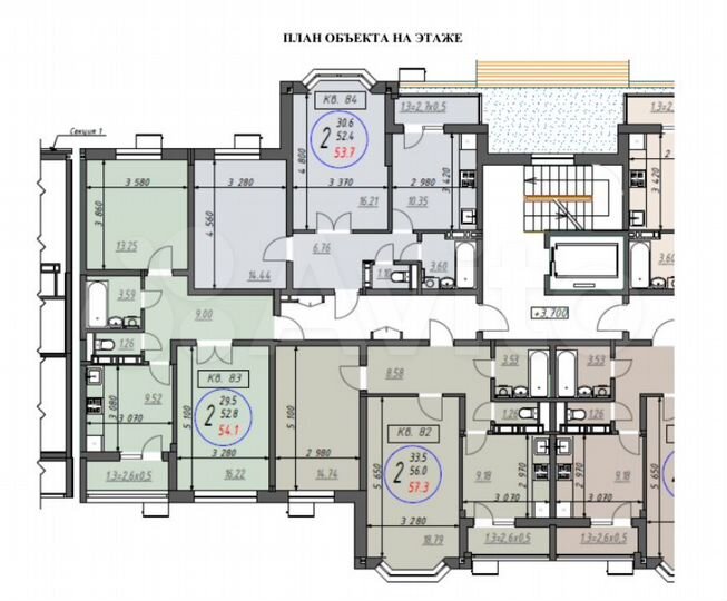 2-к. квартира, 55,6 м², 2/9 эт.