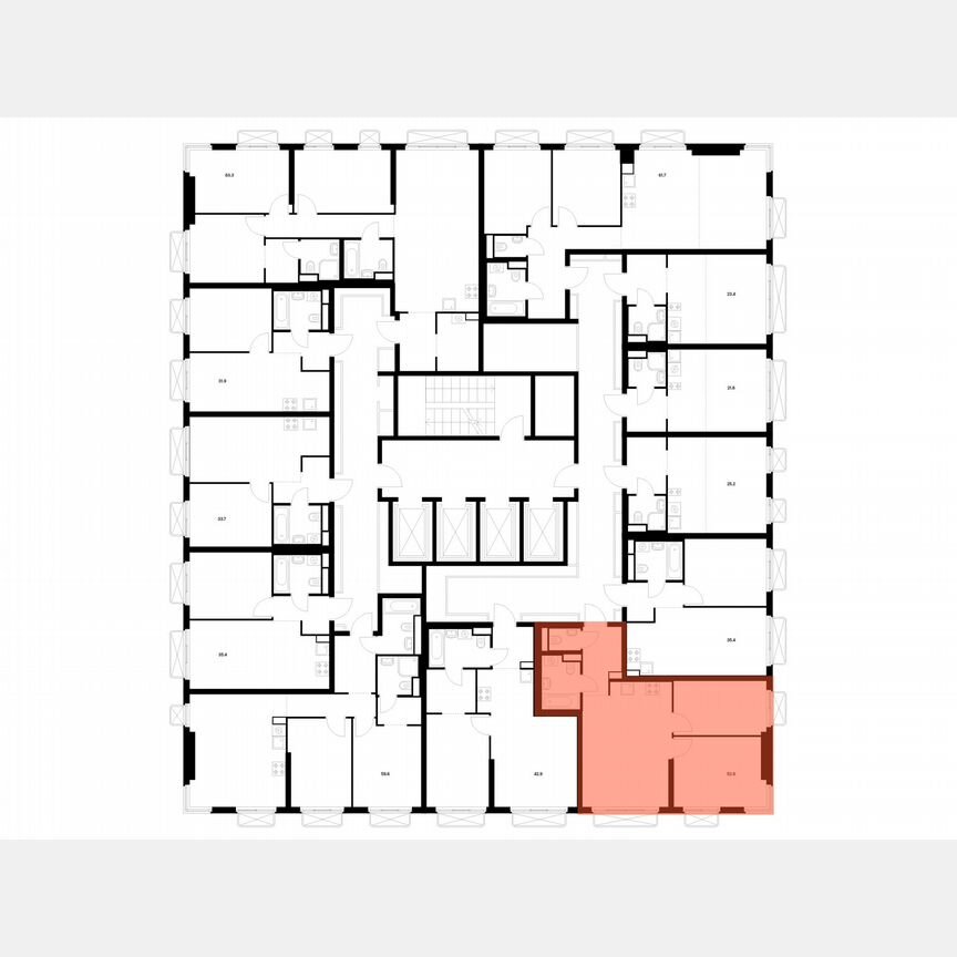 2-к. квартира, 52,8 м², 9/26 эт.
