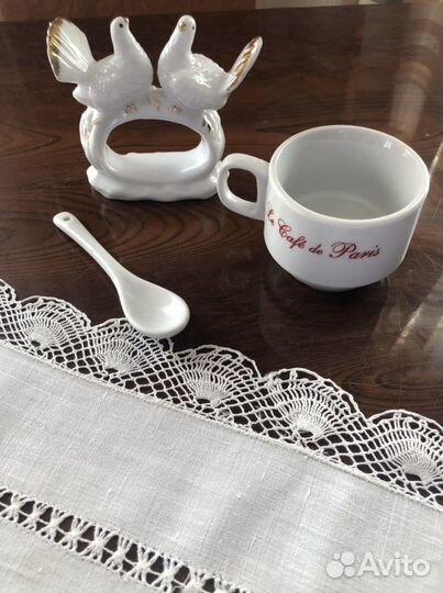 Фарфор. Салфетница, чашка, ложка