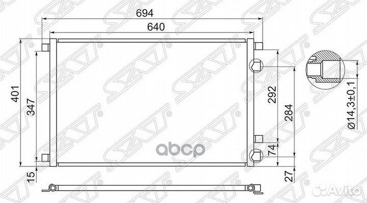 Радиатор кондиционера renault megane II/scenic