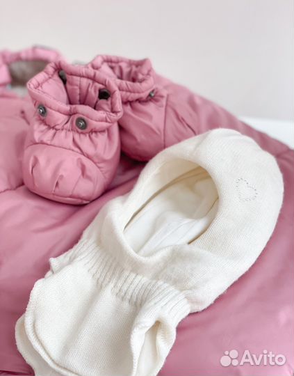 Комбинезон+конверт в коляску розовый