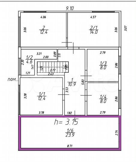 Великолепный офис свободного назначения, 23.9 м²